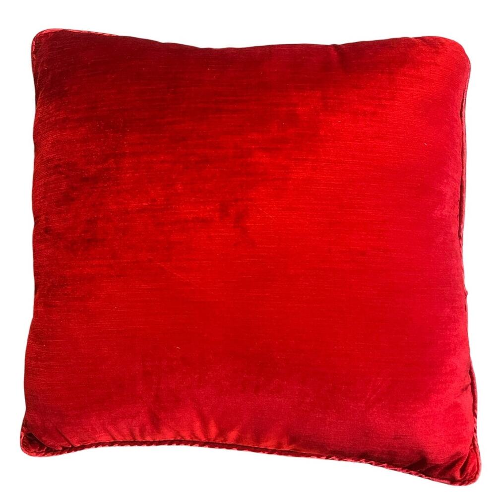 Pier 1 Red Velvet 18" x 18" Accent Throw Pillow-Excellent